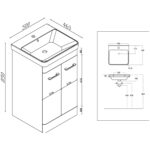 Scudo Rossini 500mm Floor Standing White Gloss Vanity Unit