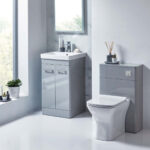 Scudo Rossini Floorstanding 500mm Vanity Unit & Basin Gloss Pebble Grey