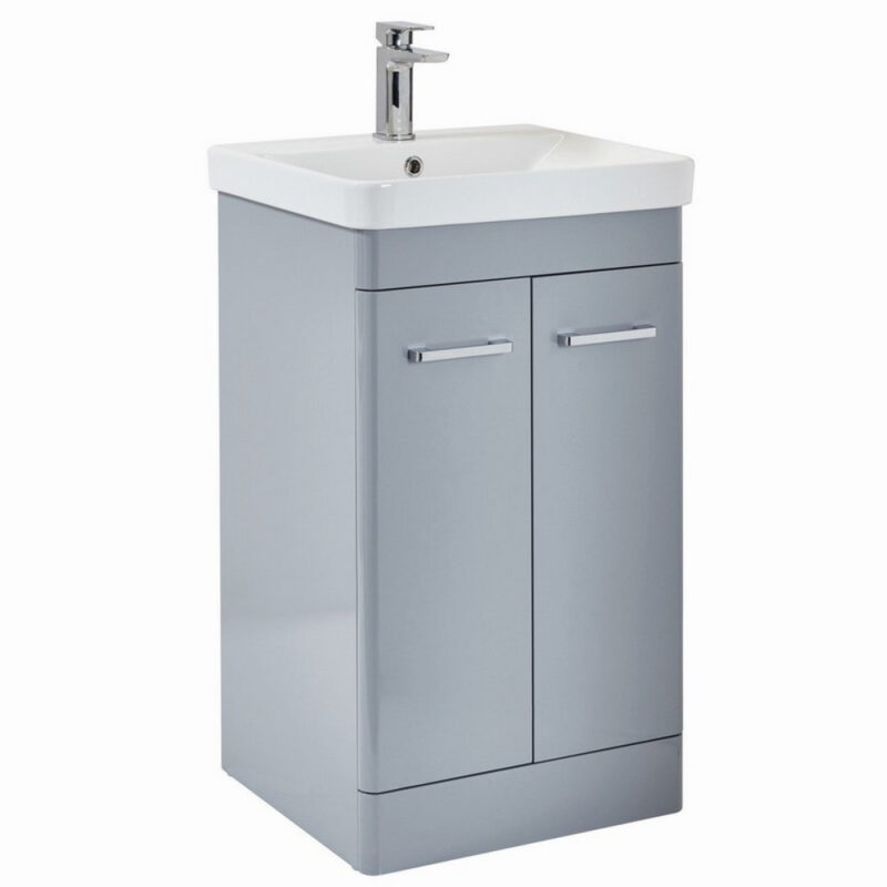Scudo Rossini Floorstanding 600mm Vanity Unit & Basin Gloss Pebble Grey Scudo Rossini Floorstanding 600mm Vanity Unit & Basin Gloss Pebble Grey