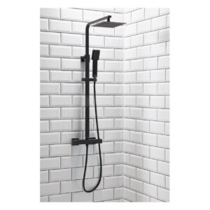Scudo Elliot Rigid Riser Shower with Easykit Black