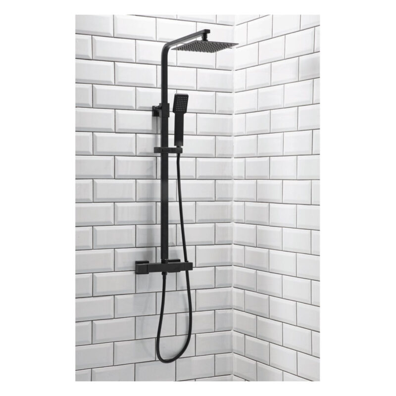 Scudo Elliot Rigid Riser Shower with Easykit Black Scudo Elliot Rigid Riser Shower with Easykit Black