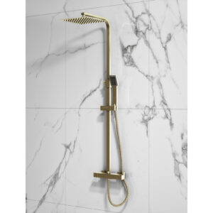 Scudo Elliot Rigid Riser Shower with Easykit Brushed Brass