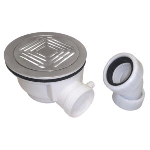 Scudo 90mm Fast Flow Shower Tray Waste Brushed Nickel