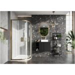 Scudo S6 Brushed Brass 800mm Double Door Quadrant Enclosure 6mm Glass