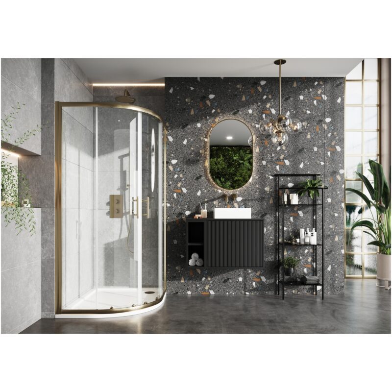 Scudo S6 Brushed Brass 900mm Double Door Quadrant Enclosure Scudo S6 Brushed Brass 900mm Double Door Quadrant Enclosure