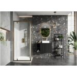 Scudo S6 Brushed Brass 800mm Pivot Shower Door