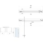 Scudo S6 Brushed Brass 800mm Pivot Shower Door