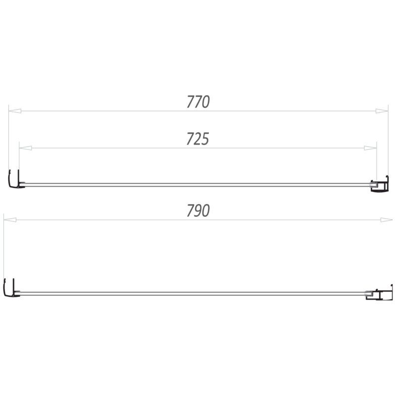Scudo S6 Brushed Brass 800mm Side Panel