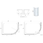 Scudo Single Door Offset Quadrant Enclosure 1200x900mm