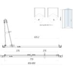 Scudo Bifold 900mm Semi Frameless Shower Door