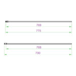 Scudo S8 800mm Chrome Fluted Wetroom Panel