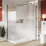 Scudo S8 800mm Gunmetal Fluted Wetroom Panel
