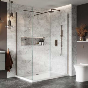 Scudo S8 1200mm Brushed Bronze Wetroom Panel