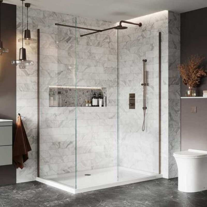 Scudo S8 760mm Brushed Bronze Wetroom Panel Scudo S8 760mm Brushed Bronze Wetroom Panel