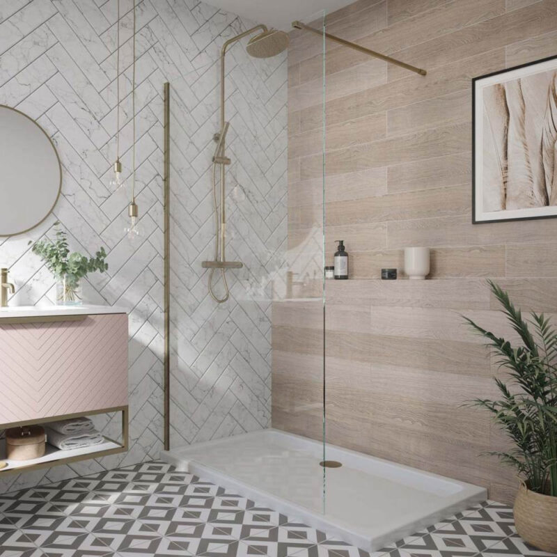 Scudo S8 800mm Brushed Brass Wetroom Panel Scudo S8 800mm Brushed Brass Wetroom Panel