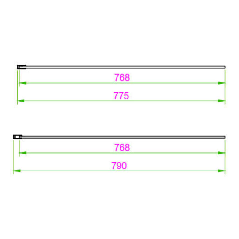 Scudo S8 800mm Brushed Brass Wetroom Panel