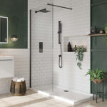 Scudo S8 900mm Black Wetroom Panel