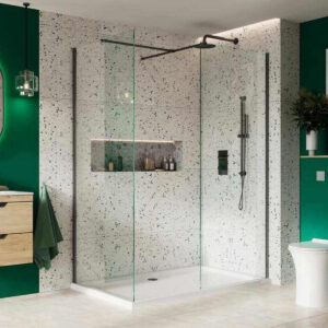 Scudo S8 900mm Gunmetal Wetroom Panel