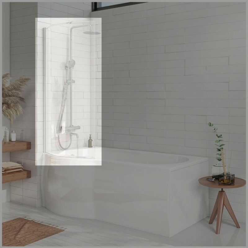 Scudo P Shaped Bath Screen Scudo P Shaped Bath Screen