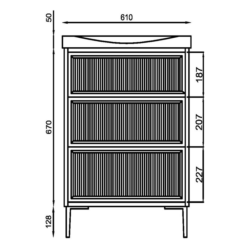 Scudo Bota 600 Fluted Cabinet