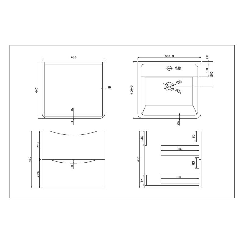 Scudo Bella 500 Wall Cabinet Gloss White