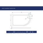 Scudo Eco-Stone Offset Quad Shower Tray Rh 1200 x 900 White