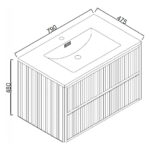 Scudo Linea Square 800 Cabinet Matt Black