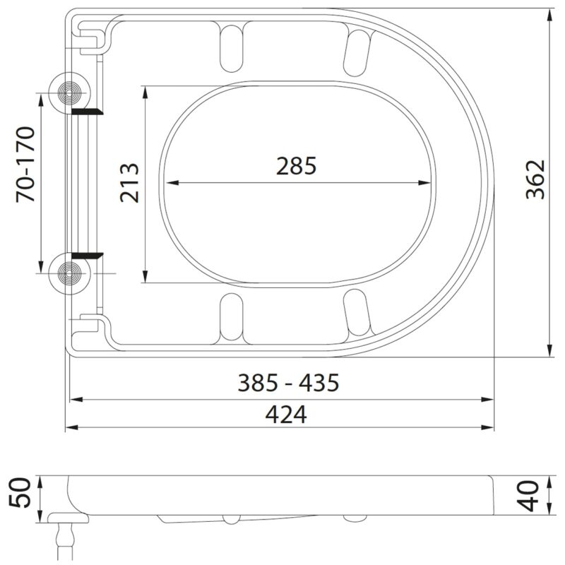 Scudo Spa D Shape Wrap Over Soft Close Top Fix Toilet Seat