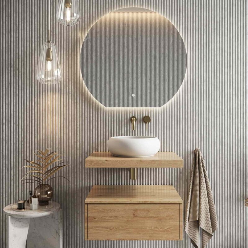 Scudo Shelph 600mm Basin Shelf Davos Oak