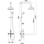 Scudo Traditional Rigid Riser Shower with Fixed Head & Handset