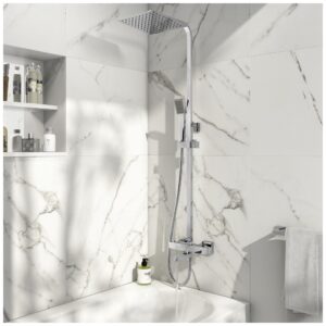 Scudo Block Square Rigid Riser Shower with Bath Filler