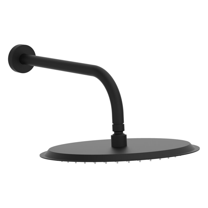 Scudo Shower Head & Arm 300mm Matt Black