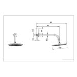 Scudo Shower Head & Arm 300mm Chrome