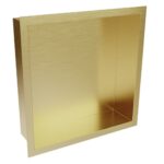 Scudo Inset Shower Niche 300 x 300mm Brushed Brass