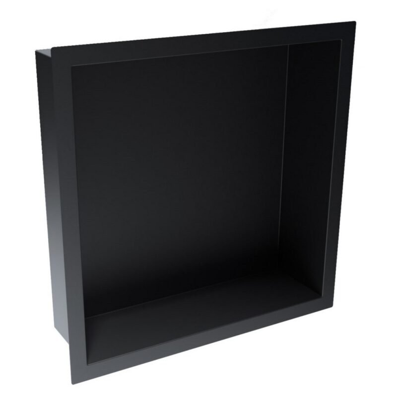 Scudo Inset Shower Niche 300 x 300mm Matt Black Scudo Inset Shower Niche 300 x 300mm Matt Black