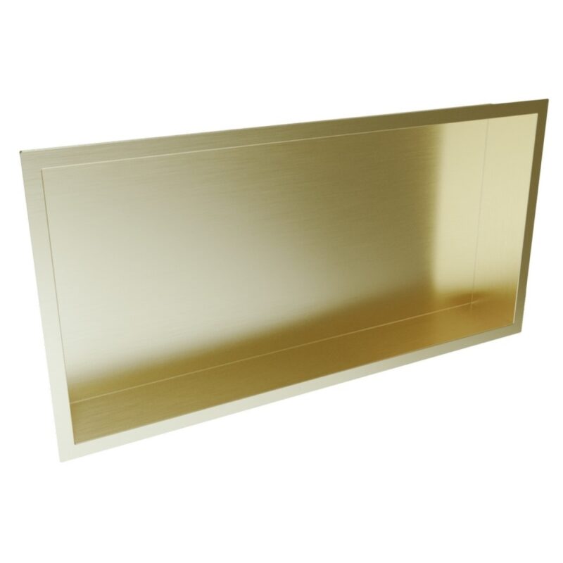 Scudo Inset Shower Niche 600 x 300mm Brushed Brass