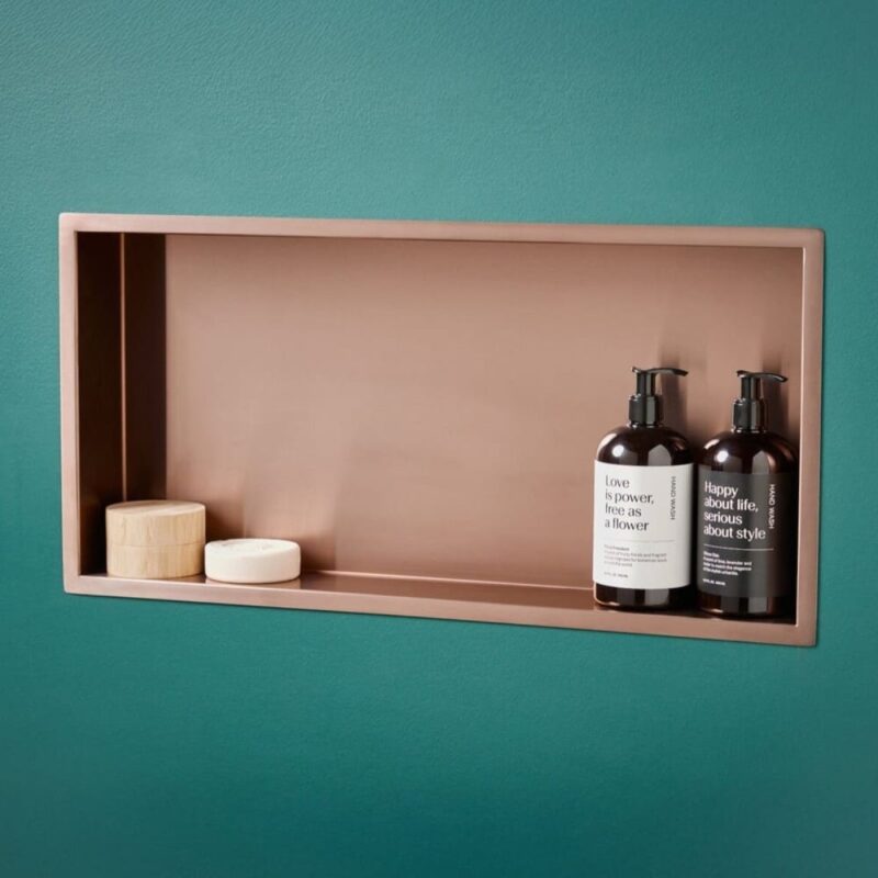 Scudo Inset Shower Niche 600 x 300mm Brushed Bronze