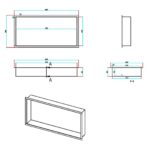 Scudo Inset Shower Niche 600 x 300mm Gunmetal