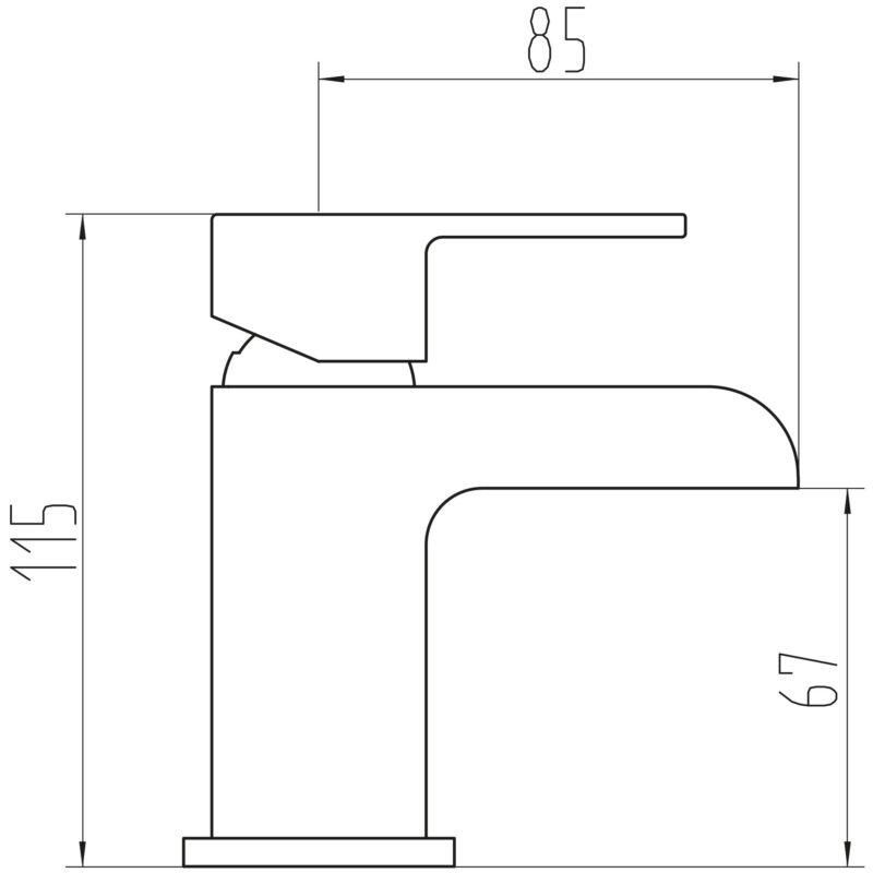 Scudo Victoria Mini Mono Basin Mixer Tap with Push Waste