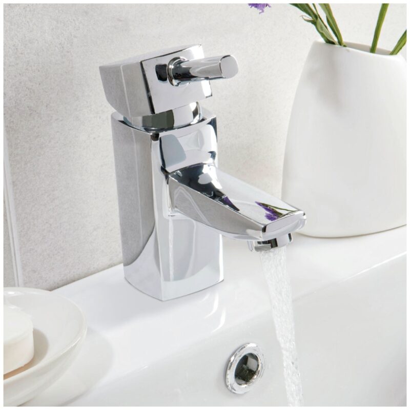 Scudo Forme Mini Mono Basin Mixer Tap with Push Waste