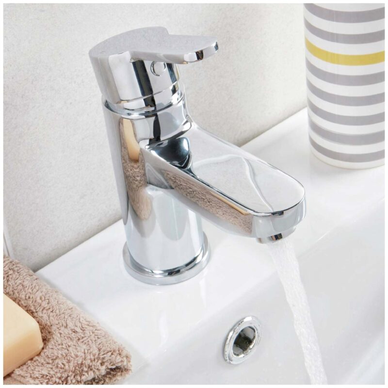 Scudo Favour Mono Basin Mixer Tap with Push Waste