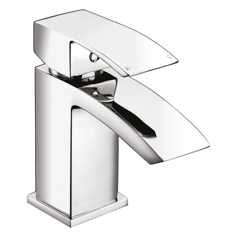 Scudo Descent Mini Mono Basin Mixer with Push Waste Scudo Descent Mini Mono Basin Mixer with Push Waste