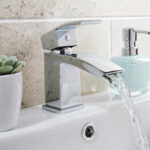 Scudo Descent Mini Mono Basin Mixer with Push Waste