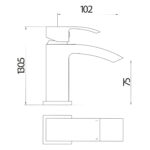 Scudo Descent Mini Mono Basin Mixer with Push Waste
