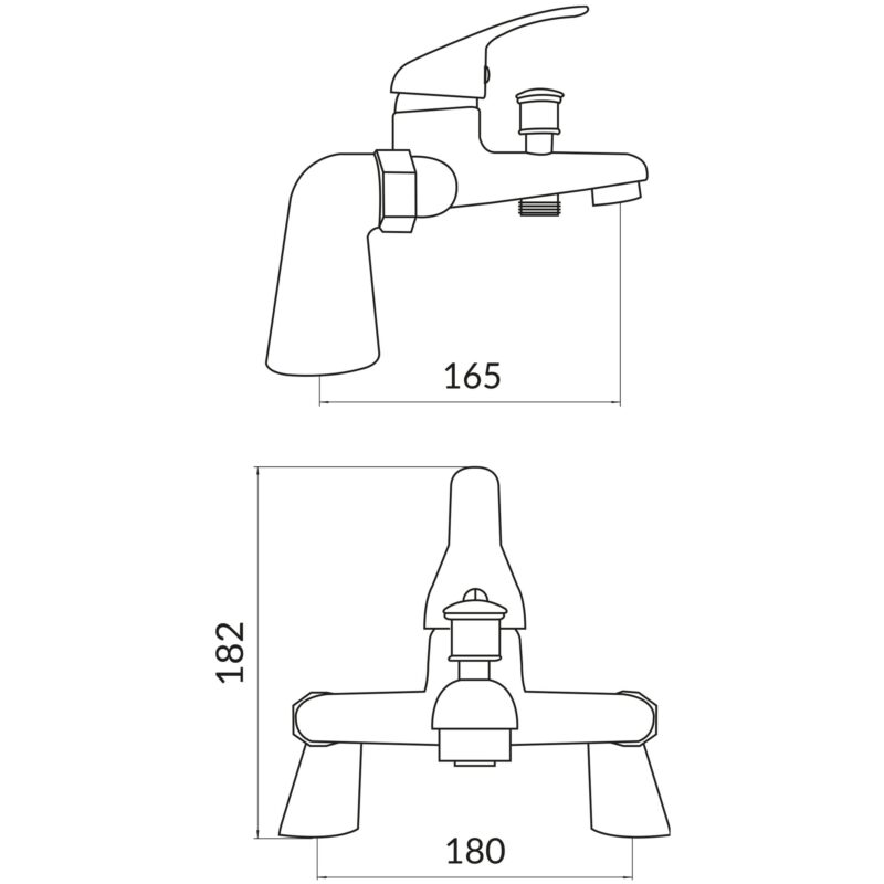 Scudo Tidy Bath Shower Mixer with Shower Kit & Wall Bracket