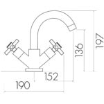Scudo Kross Mono Basin Mixer Tap with Push Waste