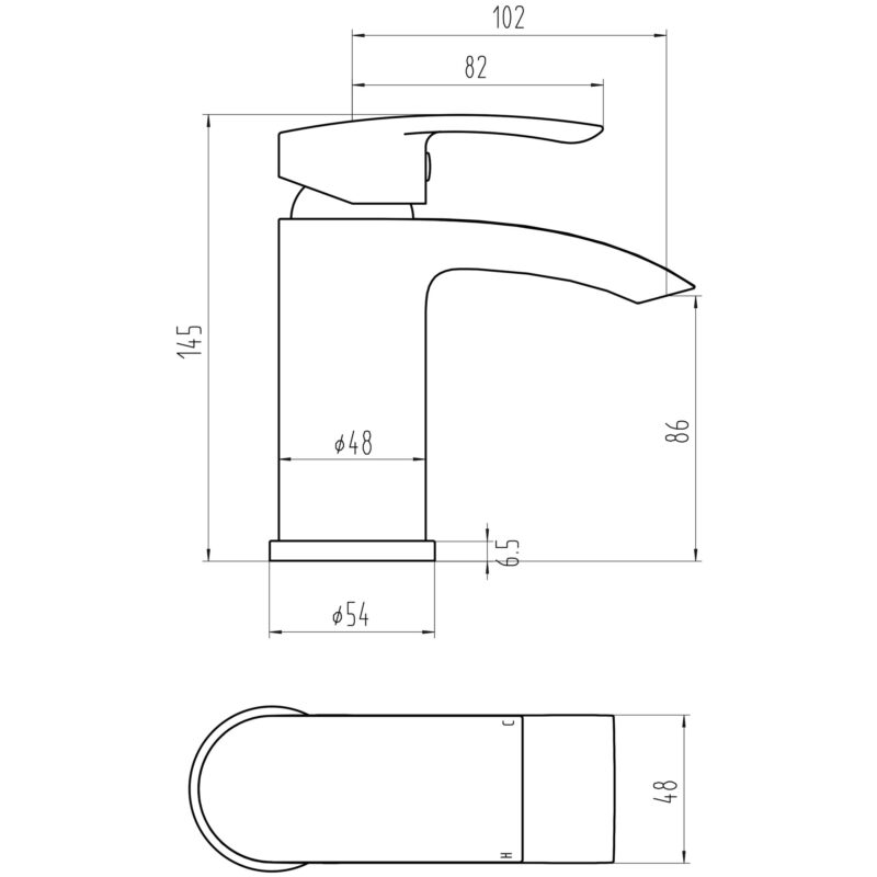 Scudo Belini Mono Basin Mixer Tap with Push Waste