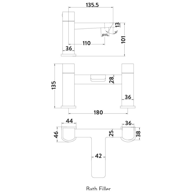 Scudo Muro Bath Filler Tap