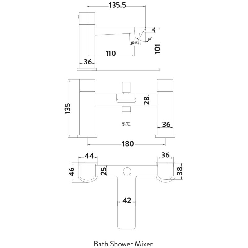 Scudo Muro Bath Shower Mixer Tap