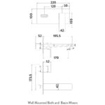 Scudo Muro Wall Mounted Bath Mixer Tap